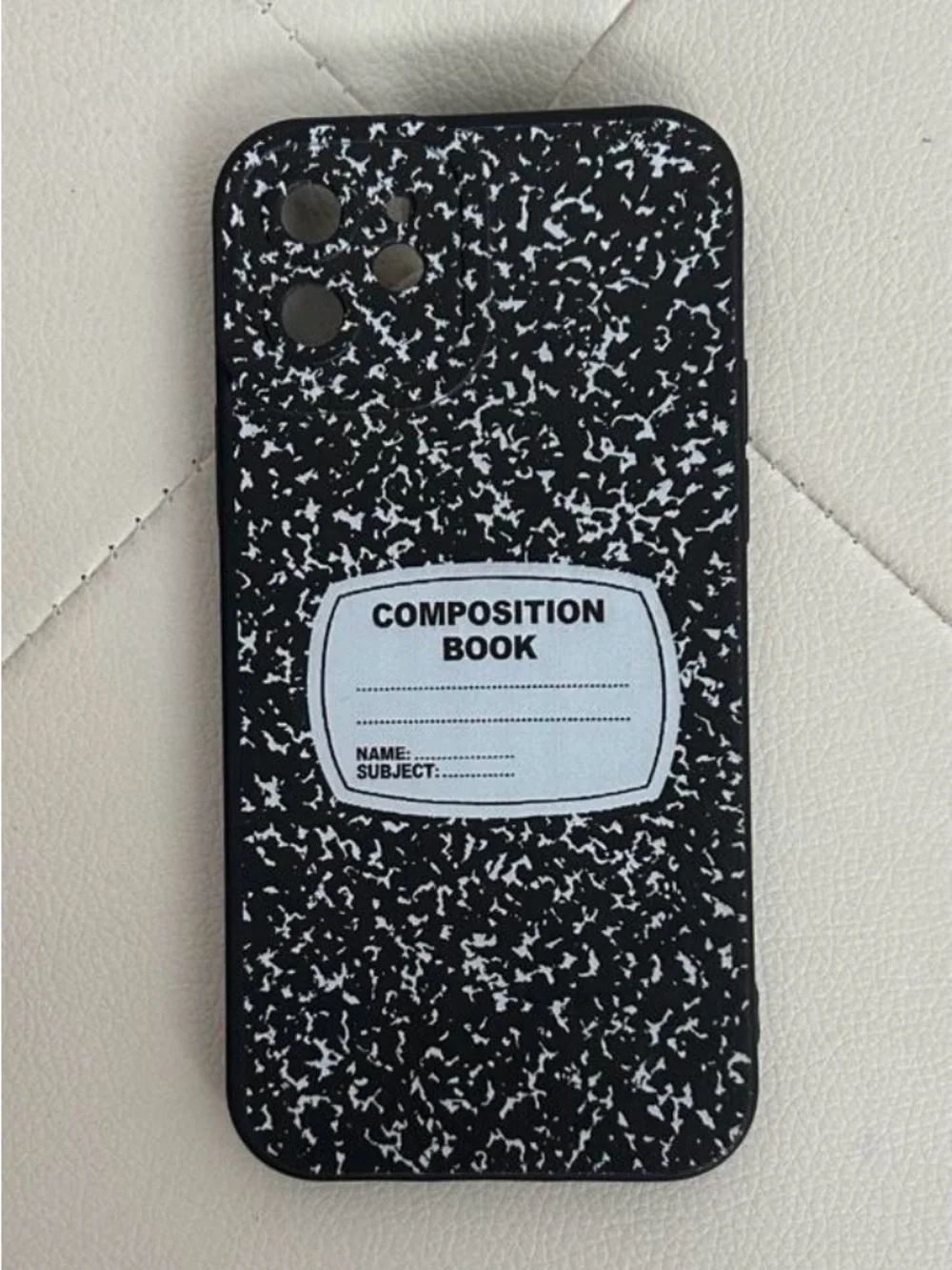 Composition Book Pattern Black Phone Case - Unbranded iPhone case 6.1